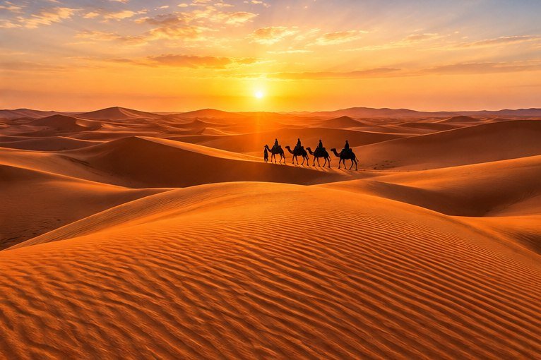 Dunes de sable du Sahara marocain